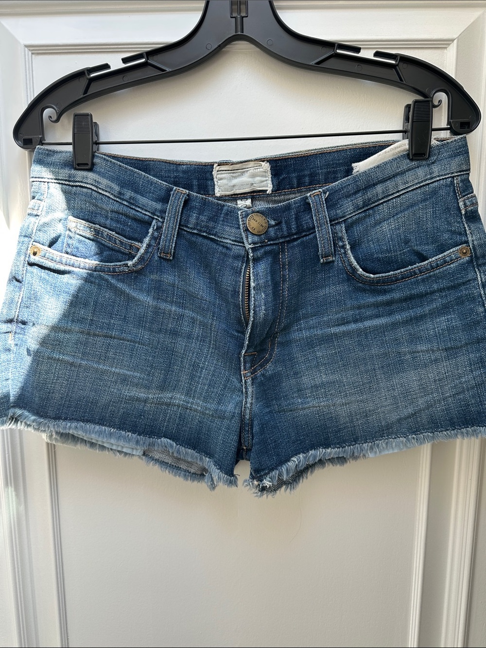 Current/Elliott Women's Blue Denim Cutoff Shorts - Casual Raw Hem